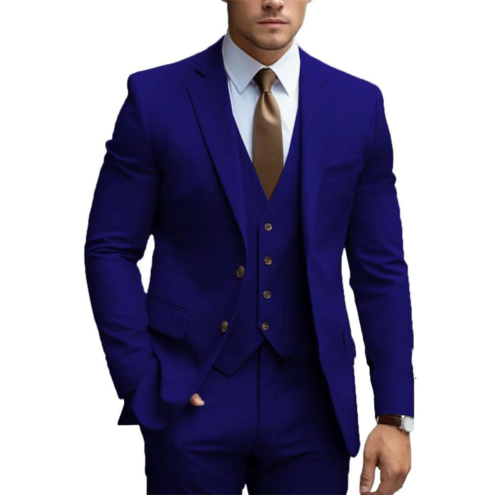 Business Casual Men's Three-piece Suit For Bridegroom Men's Wedding - cas7m