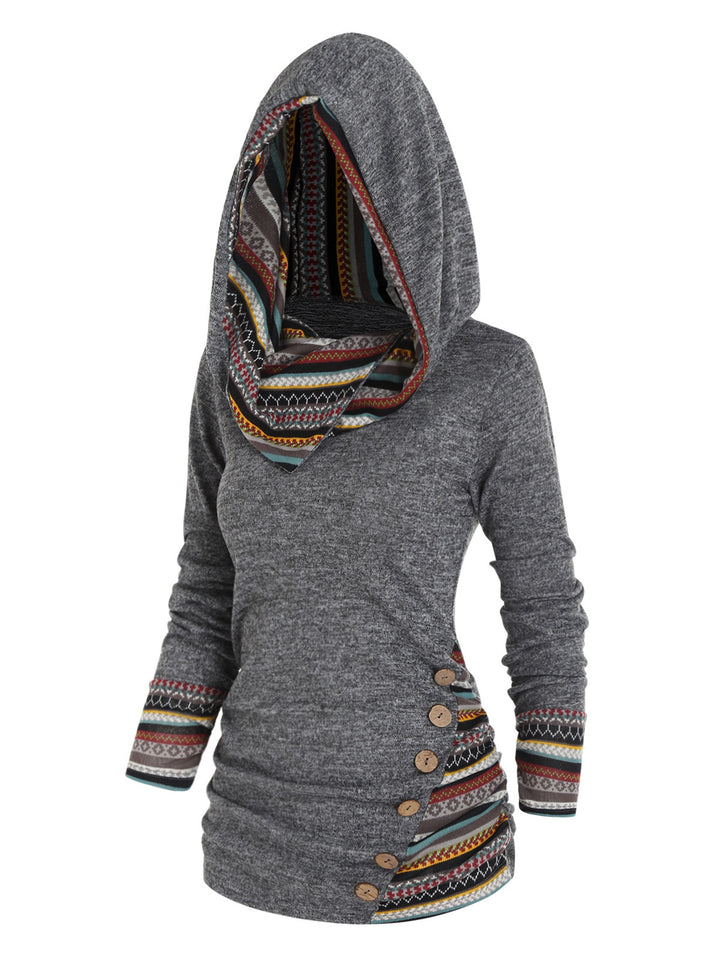 Knitted Long Sleeve Button Top Women - cas7m