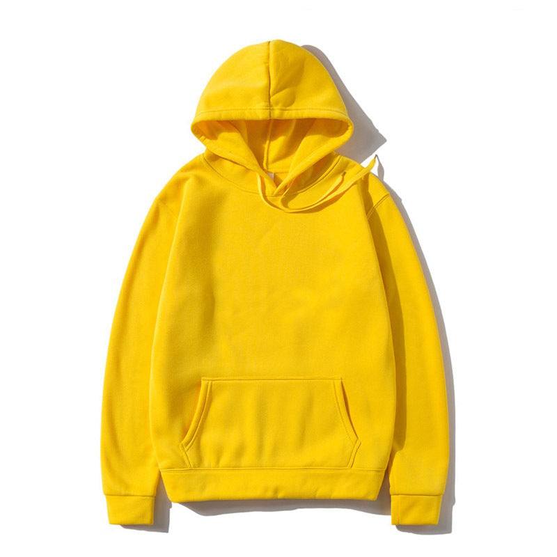 Cotton Fleece Solid Color Hoodie Sweatshirt - cas7m