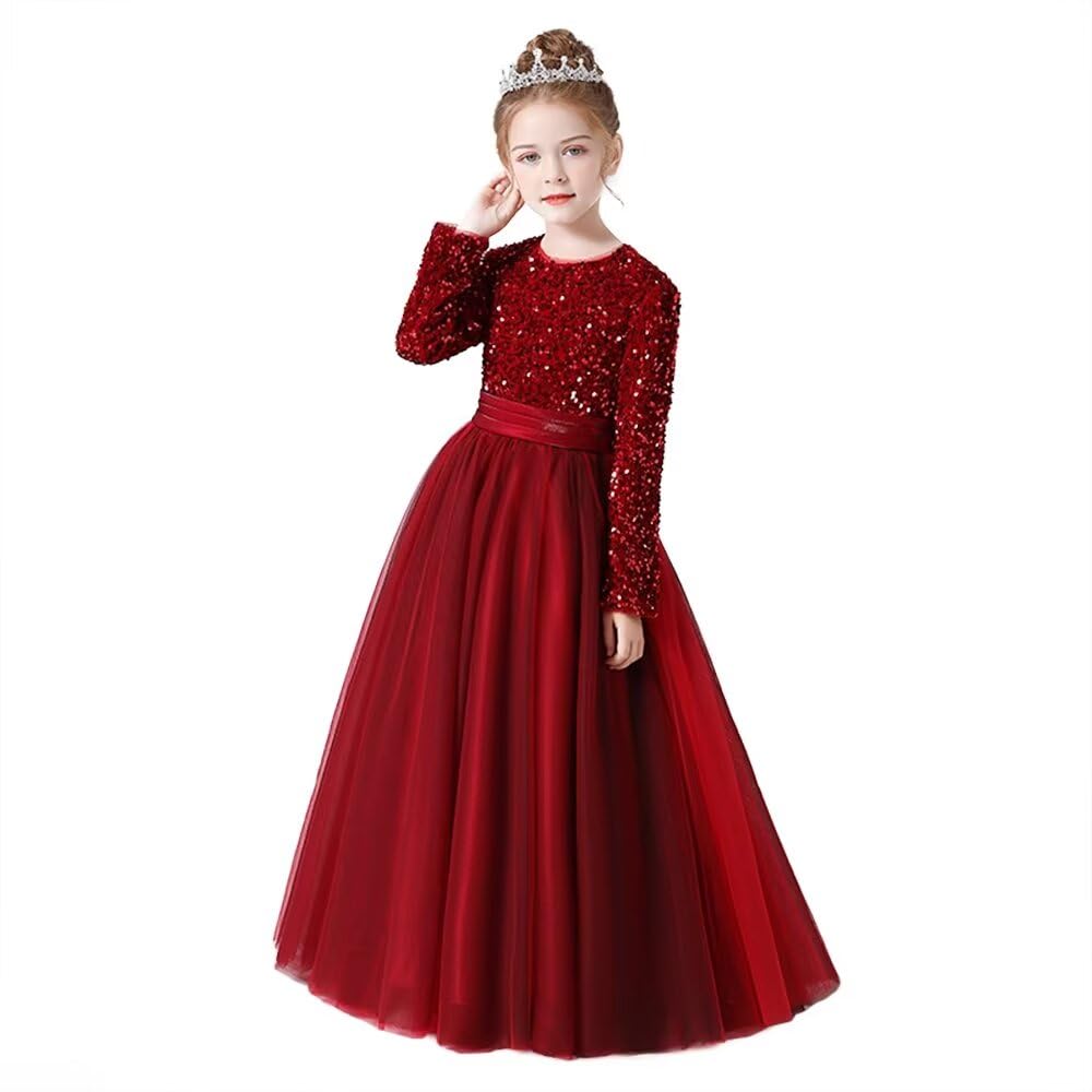 Burgundy Sparkle Prom Dress for Teens