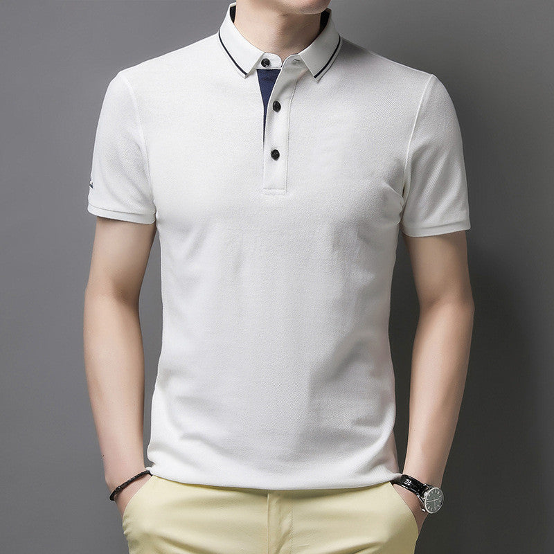 Men's Short-sleeved Cotton T-shirt Solid Color - cas7m
