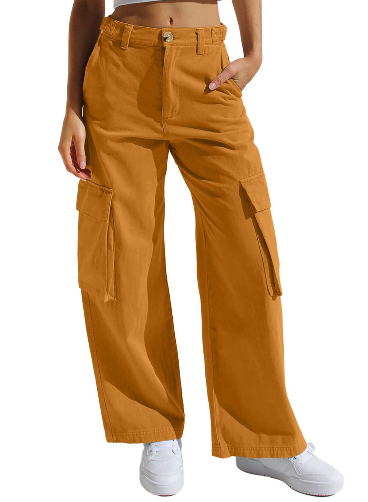 Women's Multi-pocket Workwear Loose Casual Denim Trousers - cas7m
