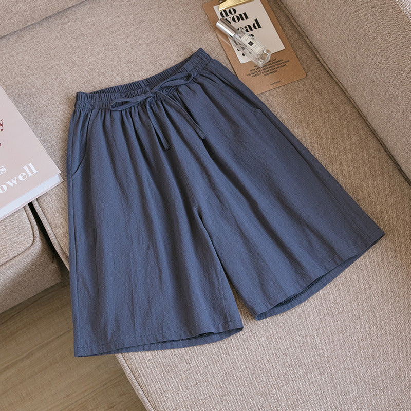 New Cotton And Linen Loose Shorts For Women - cas7m