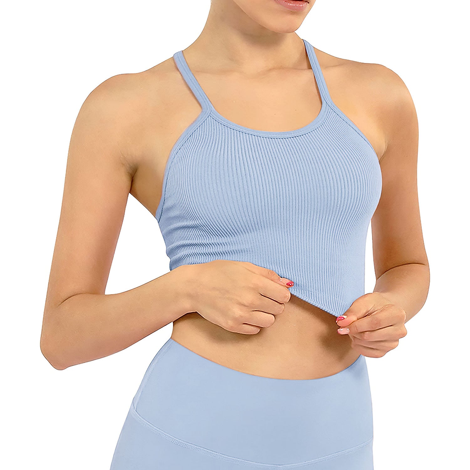 Vibrant Summer Knit Crop Top Set - 9 Colors, Soft & Stretchy - cas7m