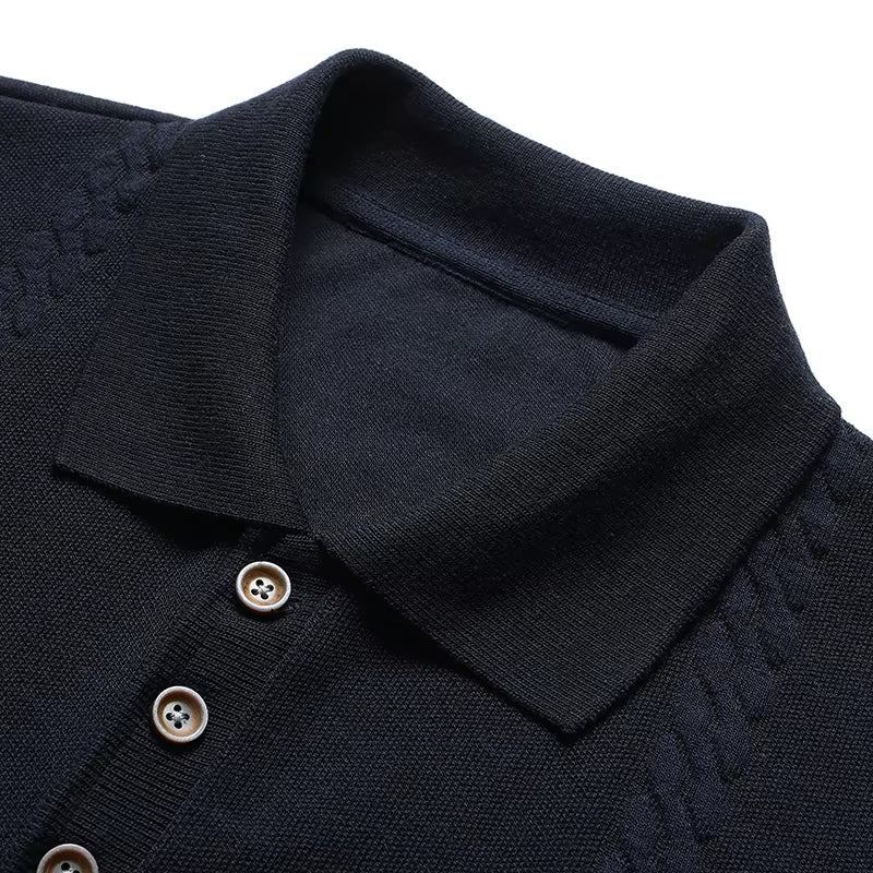 New Fashion Mens Knitted Polo Shirt Short-Sleeve - cas7m