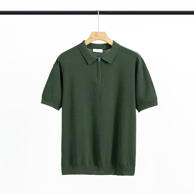 Men's Solid Color Casual Half Sleeve Bottoming Shirt - cas7m