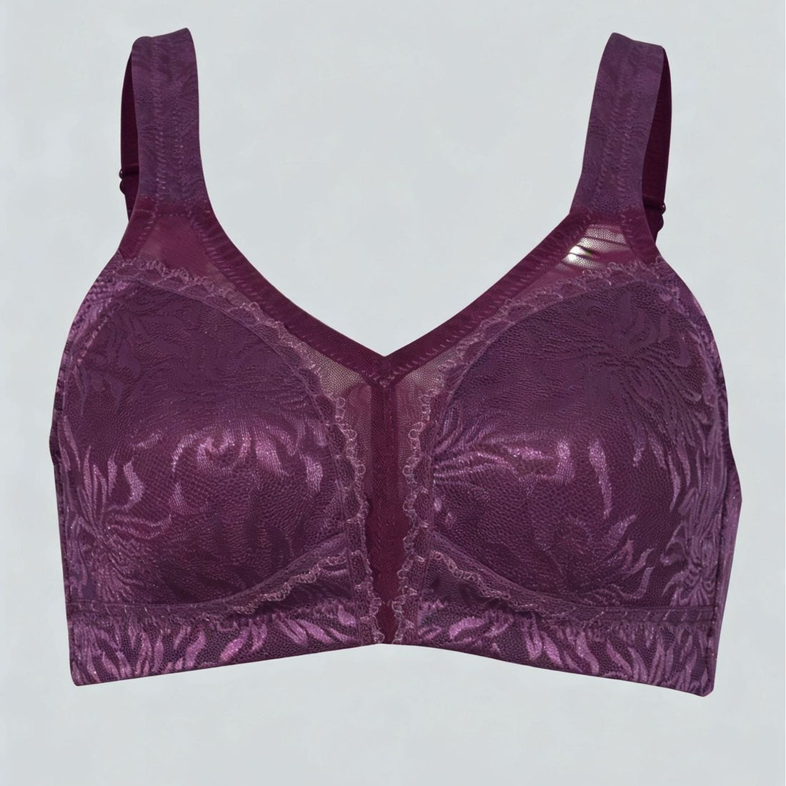 Embroidered Full-Cup Plus-Size Ultra-Thin Wireless Bra For Women - cas7m
