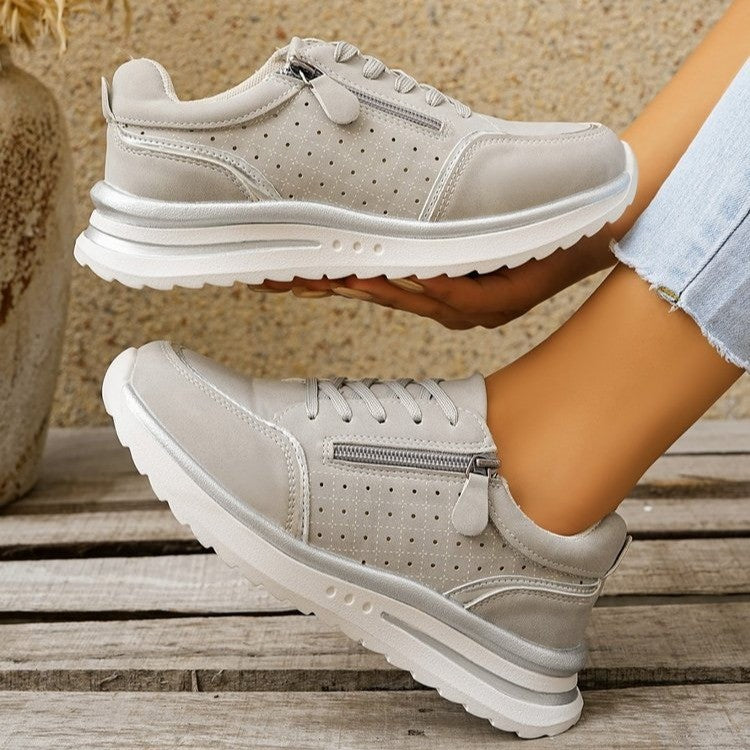 Side-zip Breathable Sneakers With A Chunky Sole For Comfort - cas7m