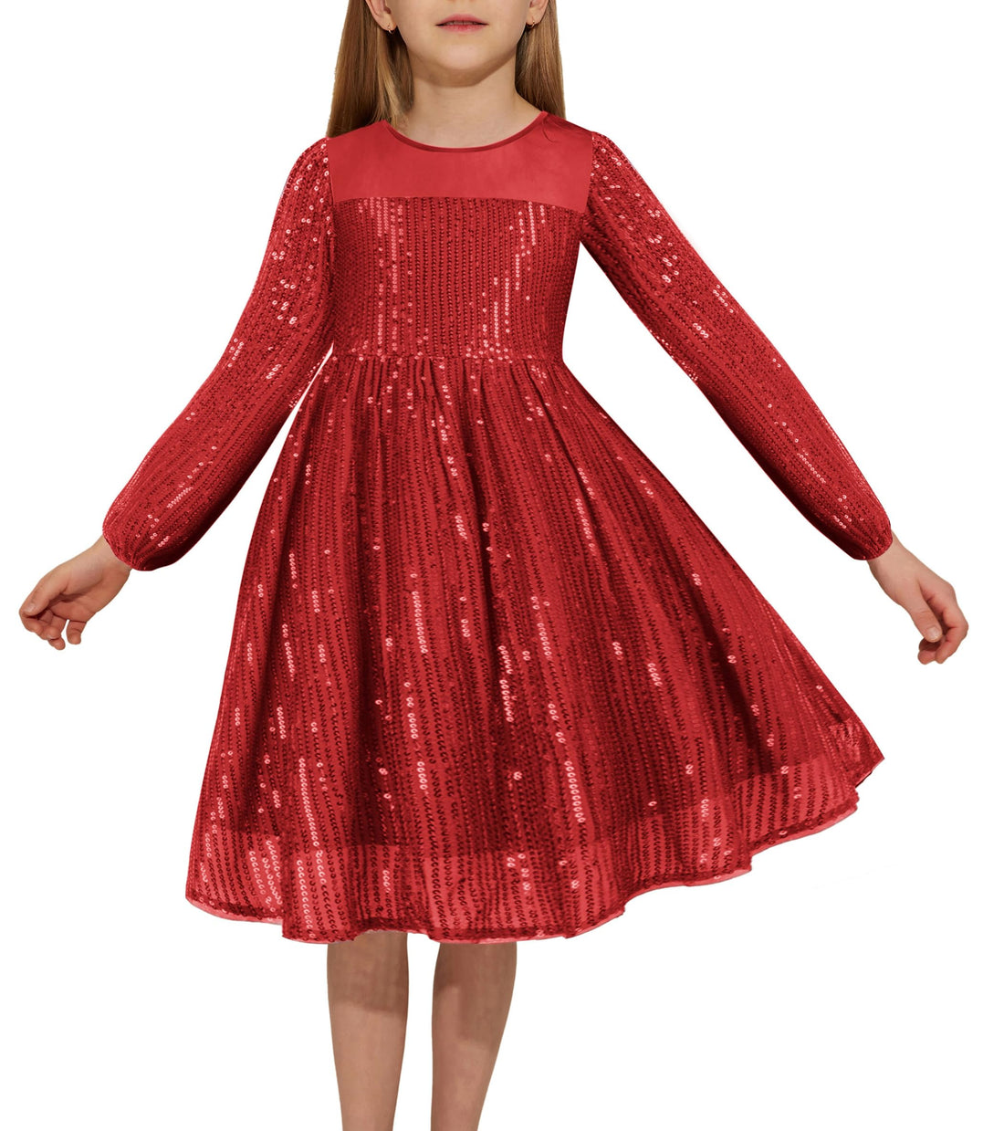 Girls' Red Sequin Pageant Dress Size 10-12