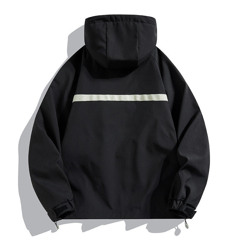 Hooded Jacket Waterproof Fashionable Jacket Outdoor Leisure Couple's Tops - cas7m