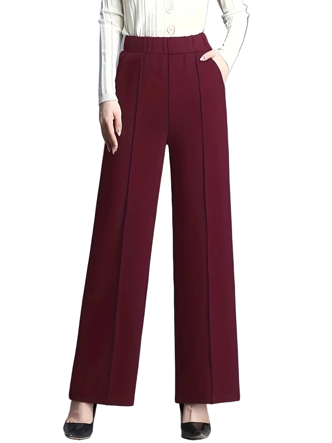 Elegant High Waist Wide Leg Pants: Chic Autumn Winter Essential - cas7m