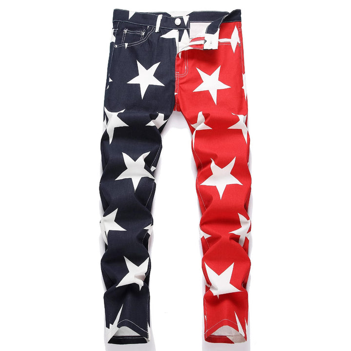Stretch Washed UNF Raw Denim Fashion Straight Trousers Jeans Men's Pants - cas7m