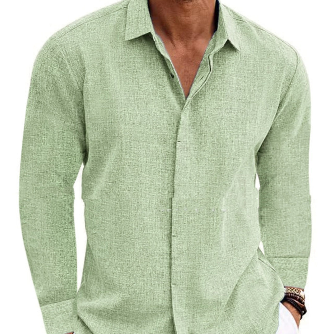 Solid Color Long Sleeve Men's Cardigan