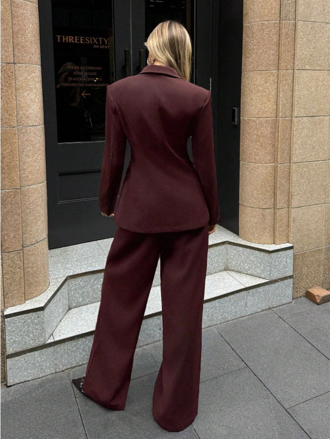 Solid Color Polyester Loungewear Set - 6 Sizes Available - cas7m