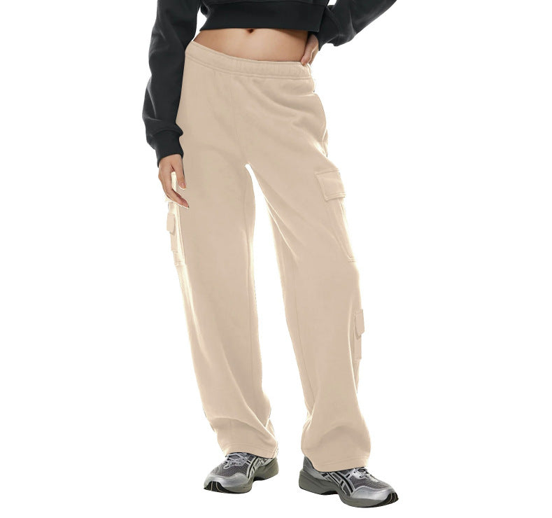 Women's Fashion Work Clothes Pocket Sweatshirt Trousers - cas7m