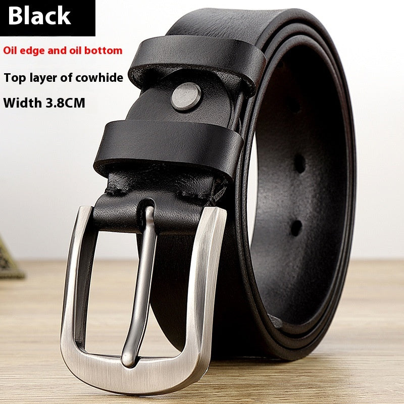 First Layer Cow Leather Belt Men - cas7m