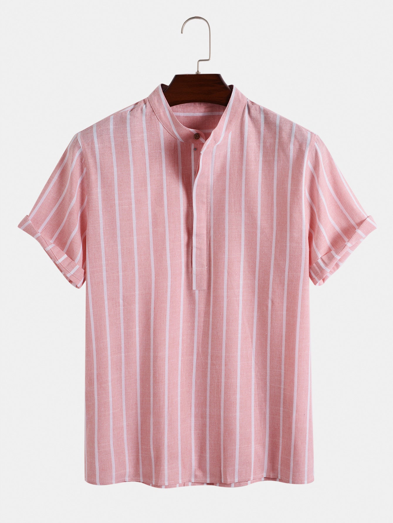 Fashion Striped Casual Men's Shirt Short Sleeve - cas7m