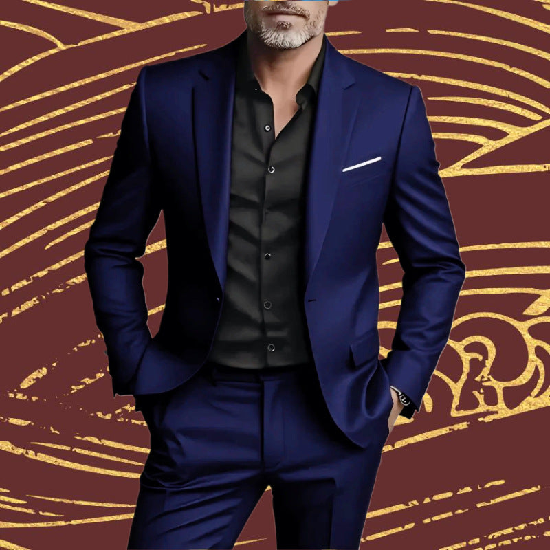 Men's Business-Casual Two-Piece Suit Set - cas7m