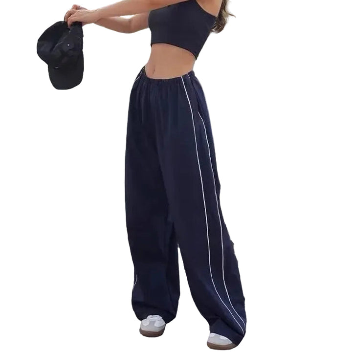 Women's Drawstring Striped Quick-drying Casual Pants - cas7m
