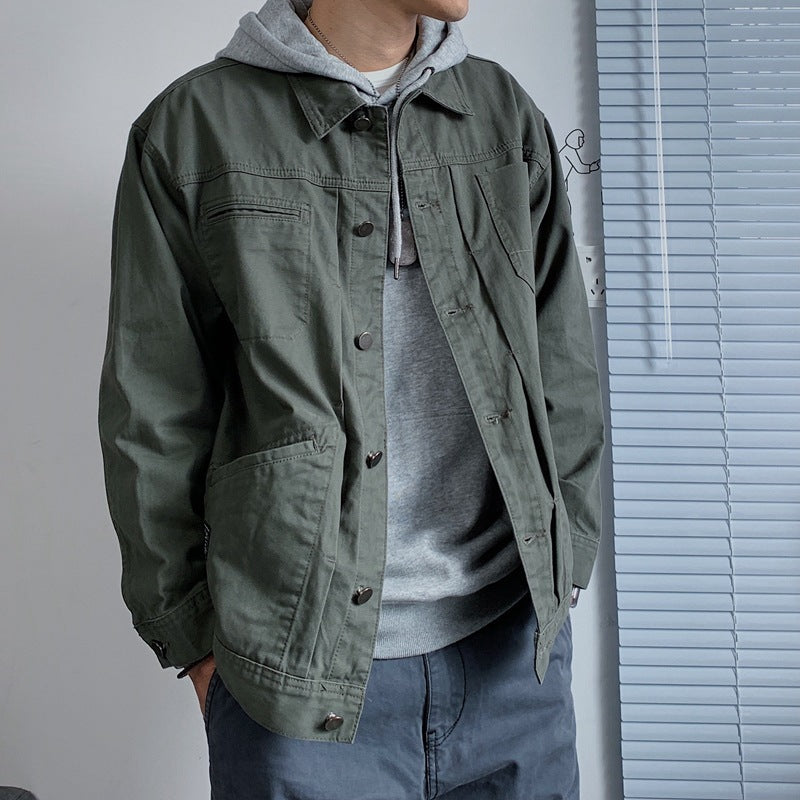 Mens Stylish Casual Retro Denim Jacket - cas7m