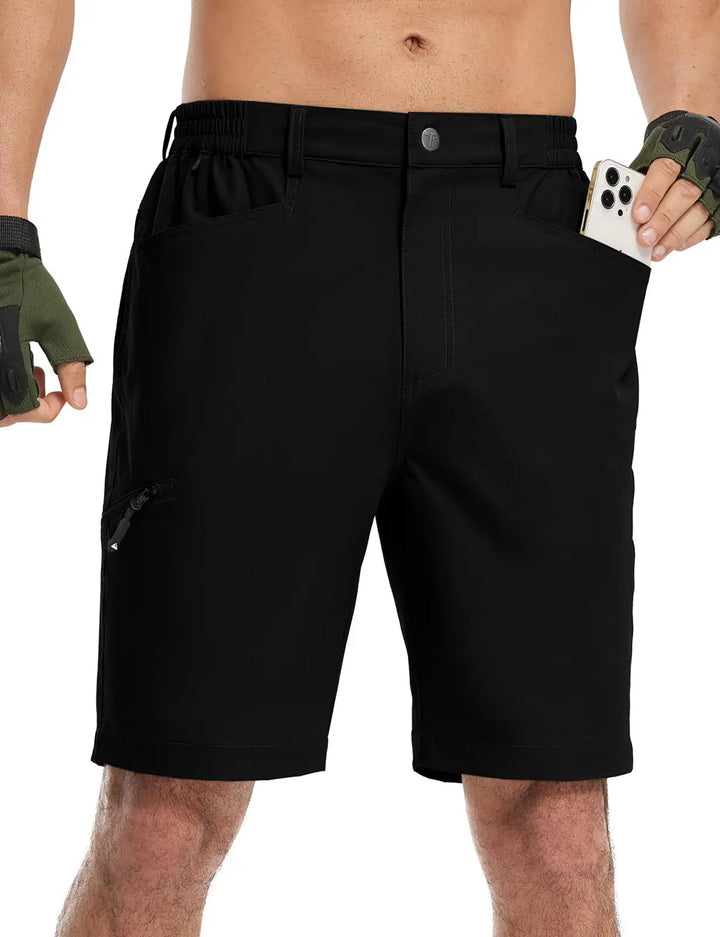 Elegance in Motion: Sophisticated 9" Quick-Dry Golf Shorts with Multiple Pockets
