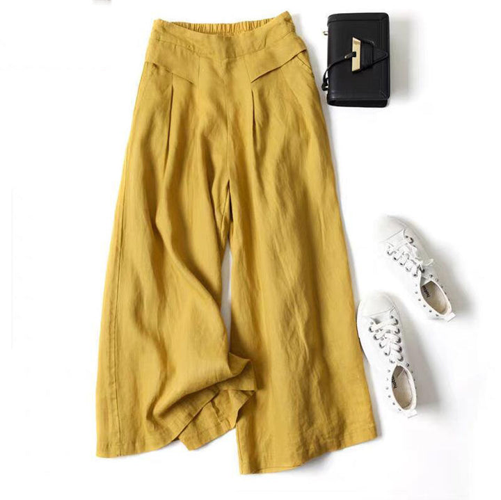 Women's High Waist Thin Slim Ninth Pants - cas7m