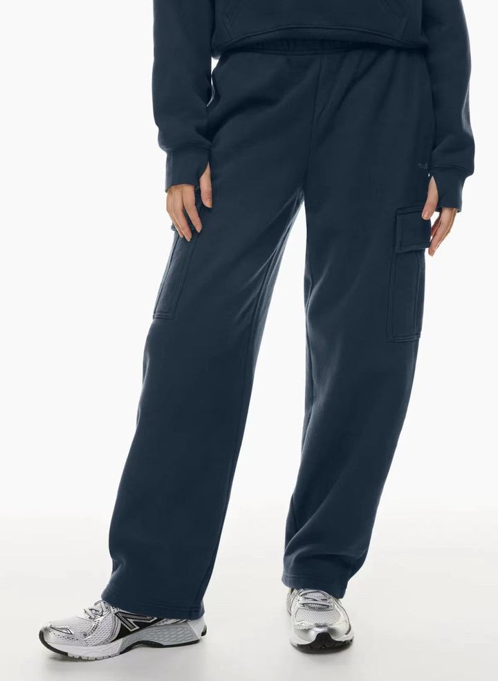 Elastic-waist High Waist Wide-leg Ankle-length Pants - cas7m