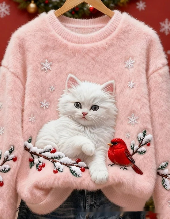 3D Digital Printed Flannel Sweatshirt Women - cas7m
