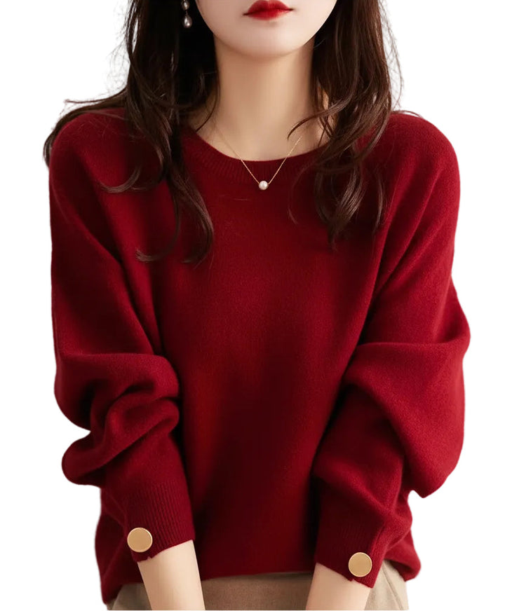 New Design Sense Niche Base Stylish Fashion Red Sweater - cas7m