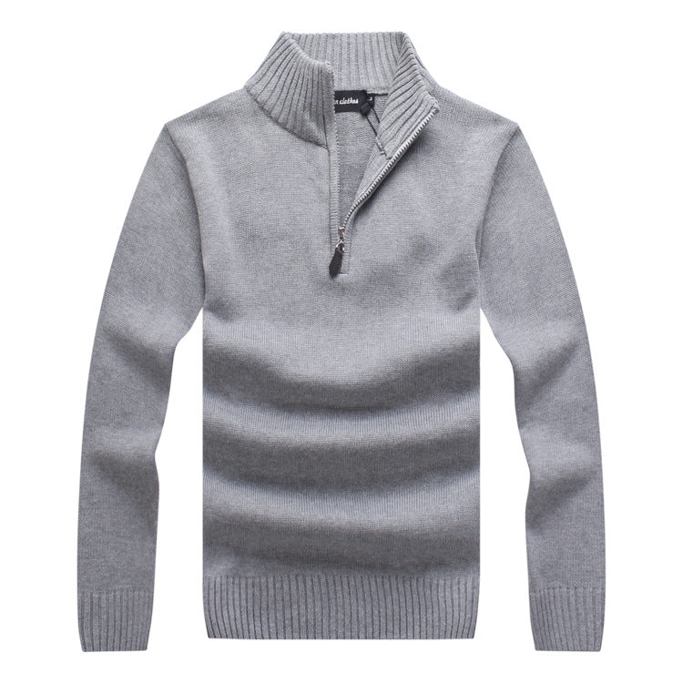 Men's Sweater Korean Style Slim Long-sleeved Casual Knit Sweater Striped Wool Men - cas7m