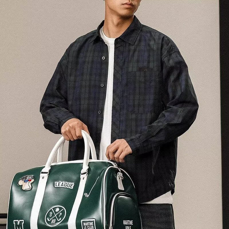 Men's Retro Casual Simple Plaid Shirt - cas7m