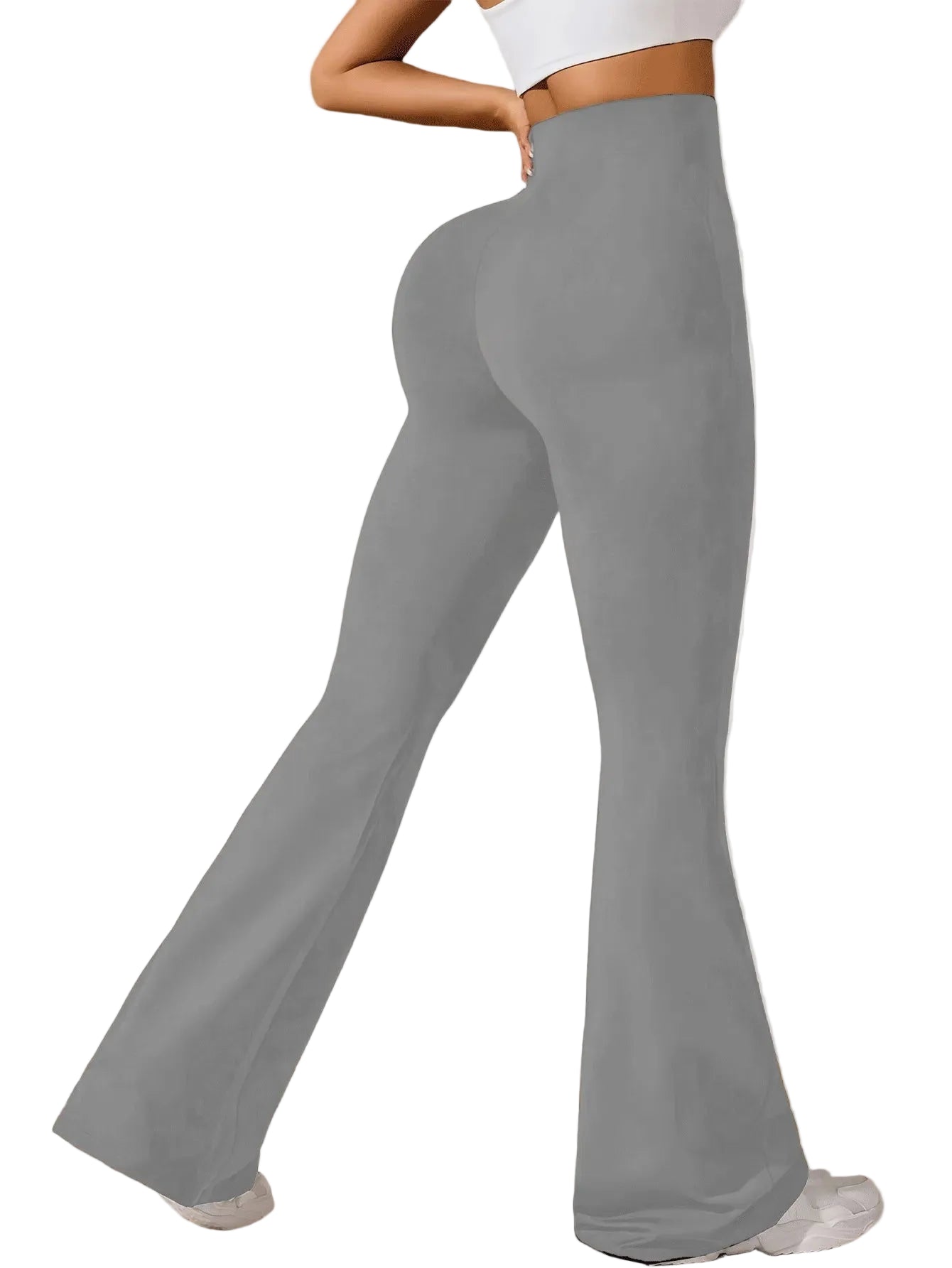 3pcs High-Waisted Flare Sharkskin Leggings Slim Fit, Lightweight & Sculpting Yoga Pants - cas7m