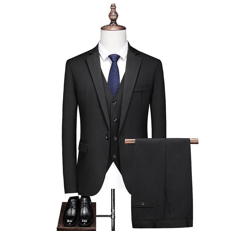 Business Leisure Solid Color Suit Suit Men's Business Suit - cas7m
