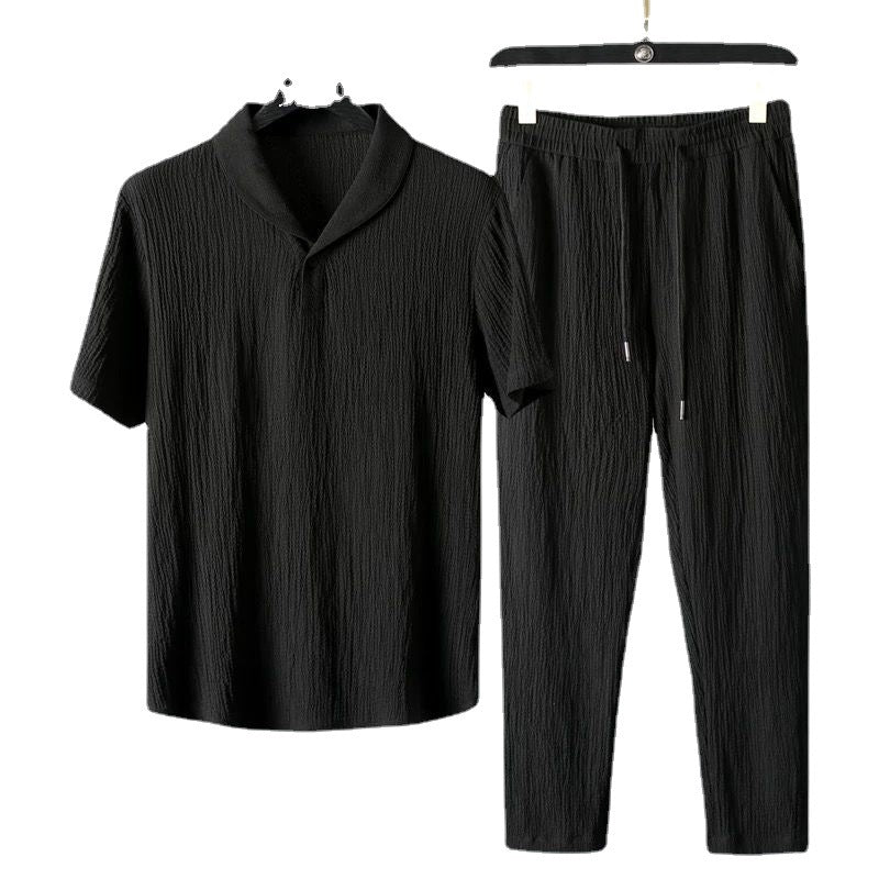 Ice Silk Short-sleeved Suit Sports Suit - cas7m