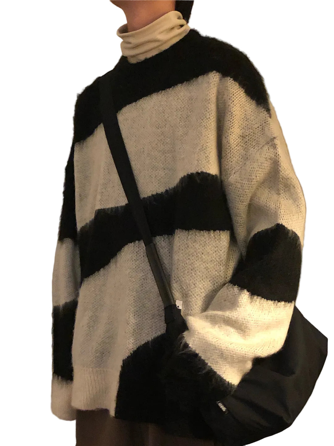 Autumn And Winter Loose American Retro Contrast Color Knitwear - cas7m