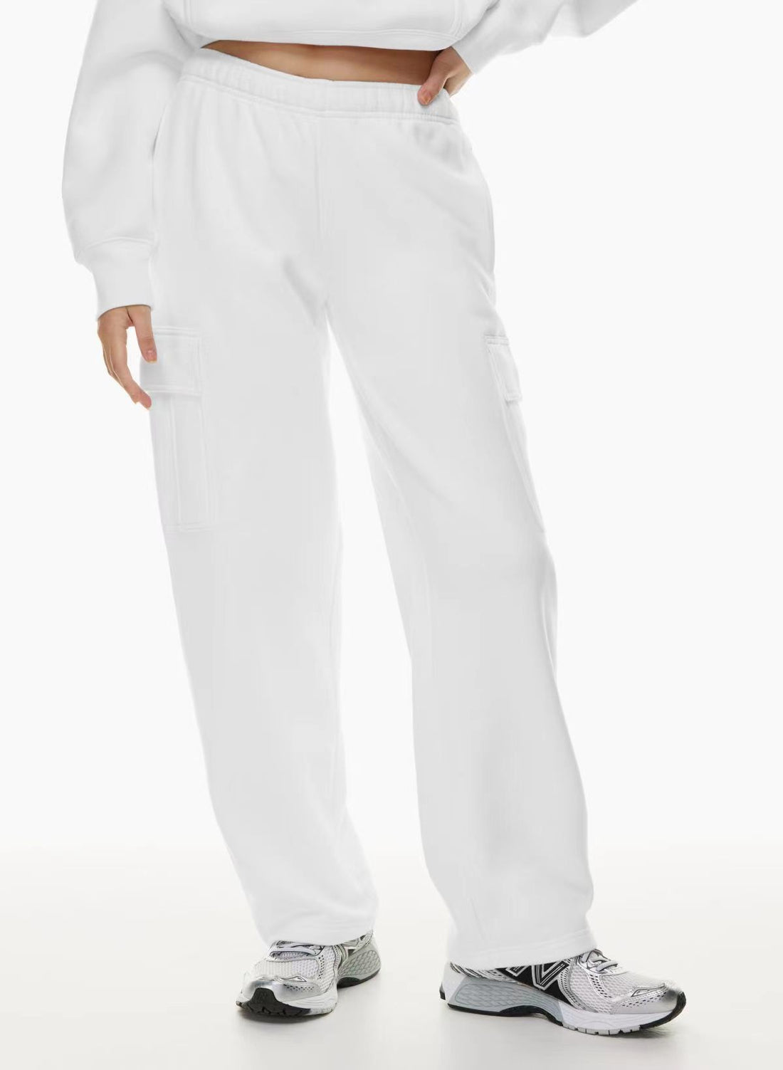 Elastic-waist High Waist Wide-leg Ankle-length Pants - cas7m