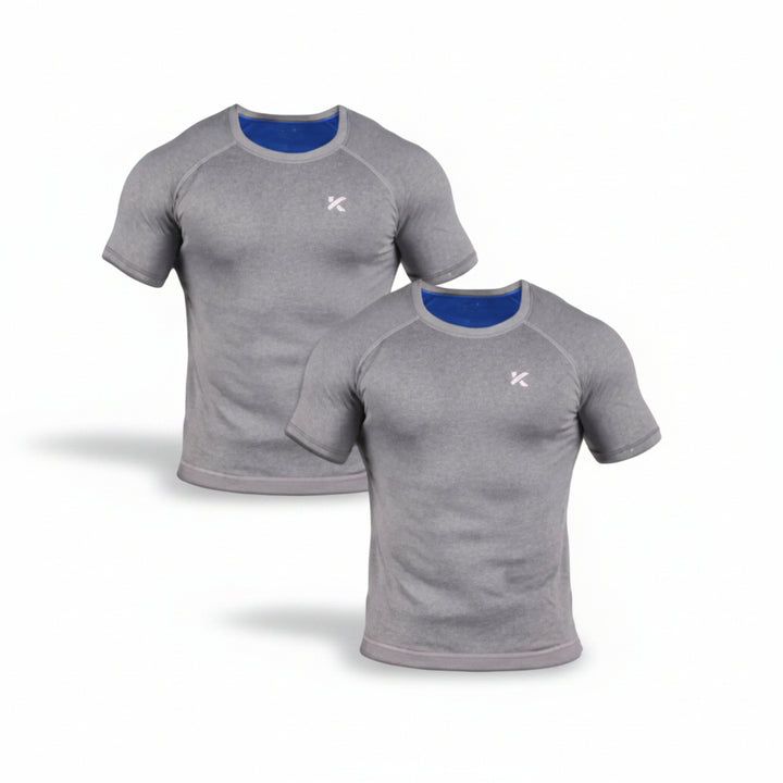 Men Sauna Shirt 2-pack Heather Gray - cas7m