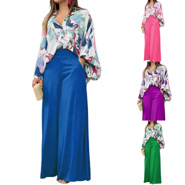 Fashionable Printed Wide-leg Pants - cas7m