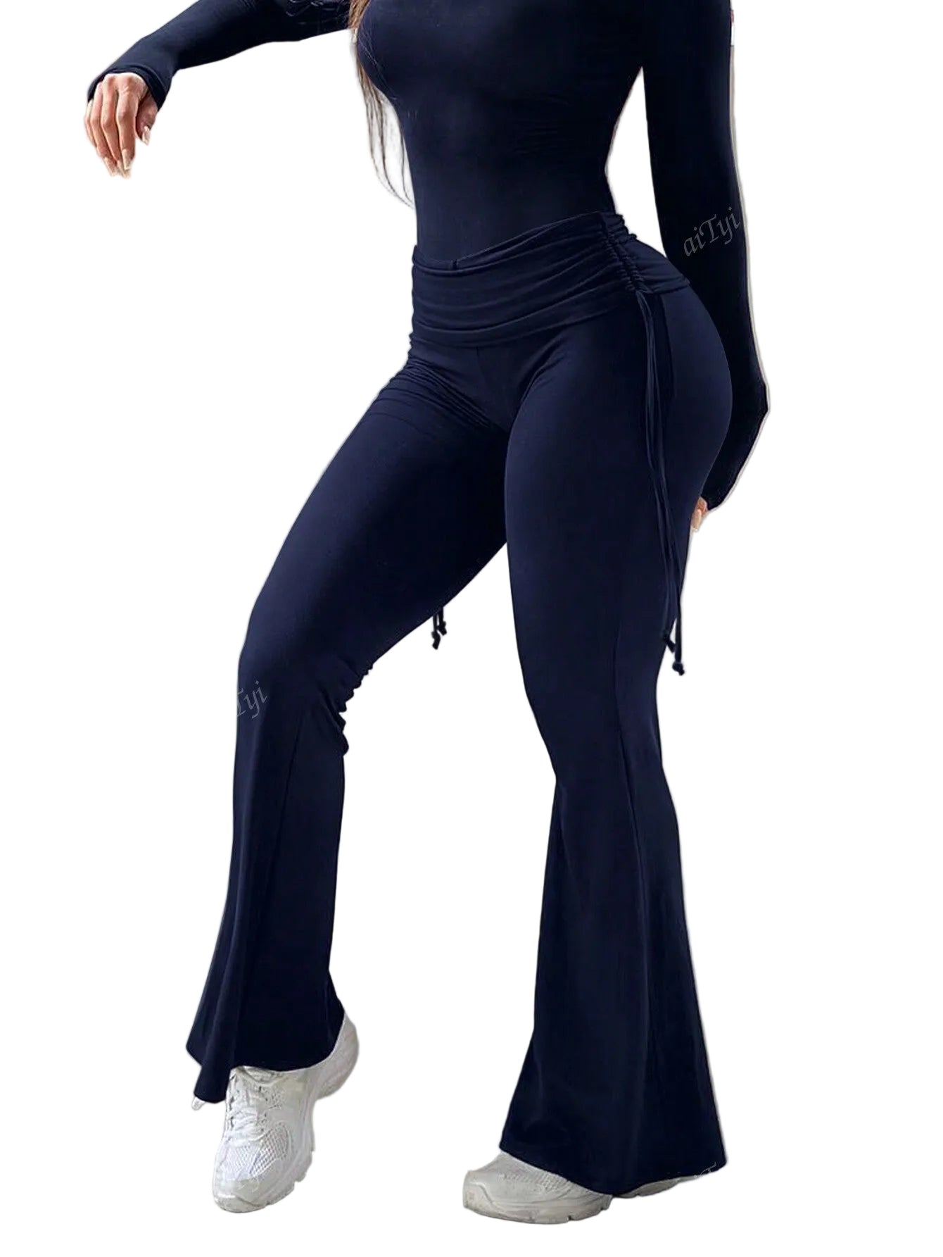 Women's Casual Sports Style Flared Pants, Slimming And Versatile - cas7m