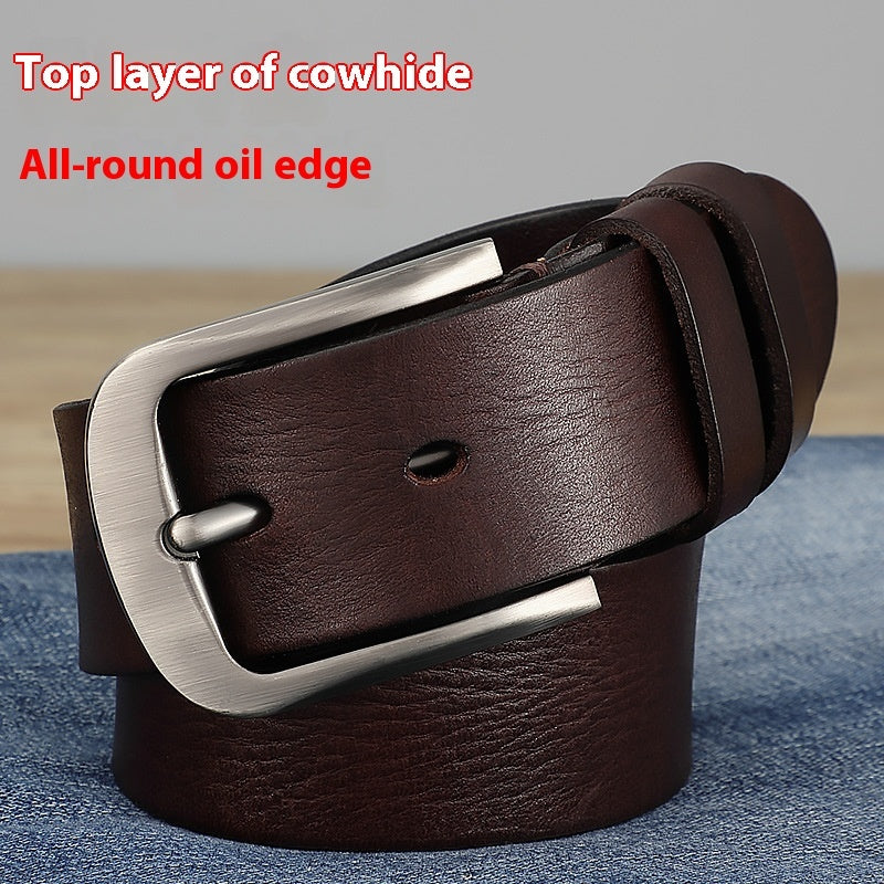 First Layer Cow Leather Belt Men - cas7m
