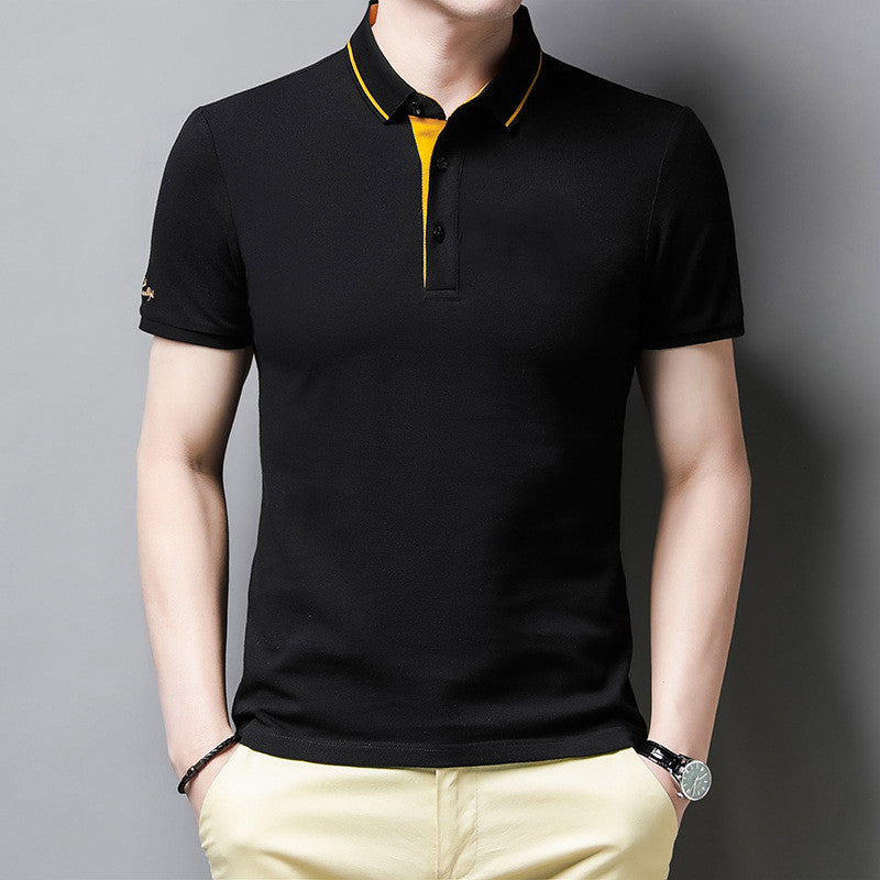 Men's Short-sleeved Cotton T-shirt Solid Color - cas7m
