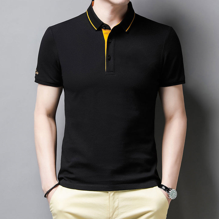 Men's Short-sleeved Cotton T-shirt Solid Color - cas7m