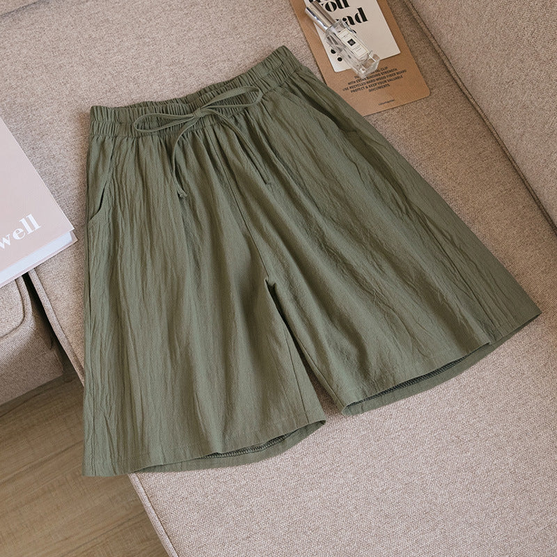 New Cotton And Linen Loose Shorts For Women - cas7m