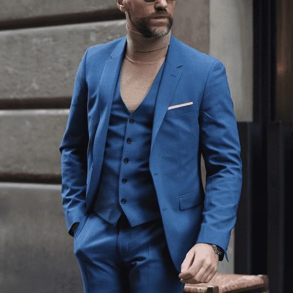Men's Three-piece Suit Solid Color High Sense - cas7m