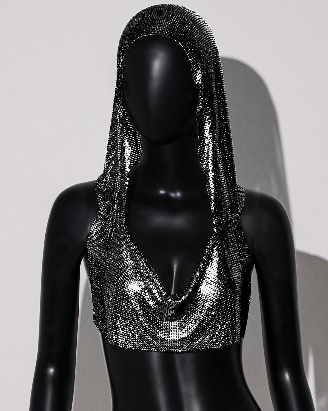 Sexy Outerwear Metal Sequins Hooded Vest - cas7m