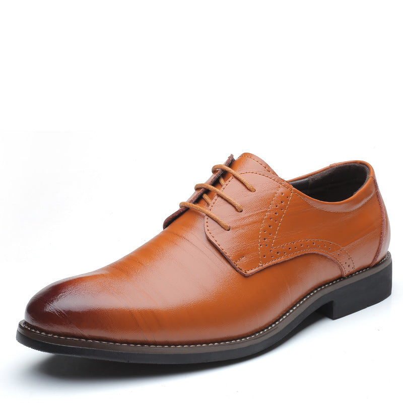 Formal Plus Size Business Men's With Lace Up Leather Shoes - cas7m