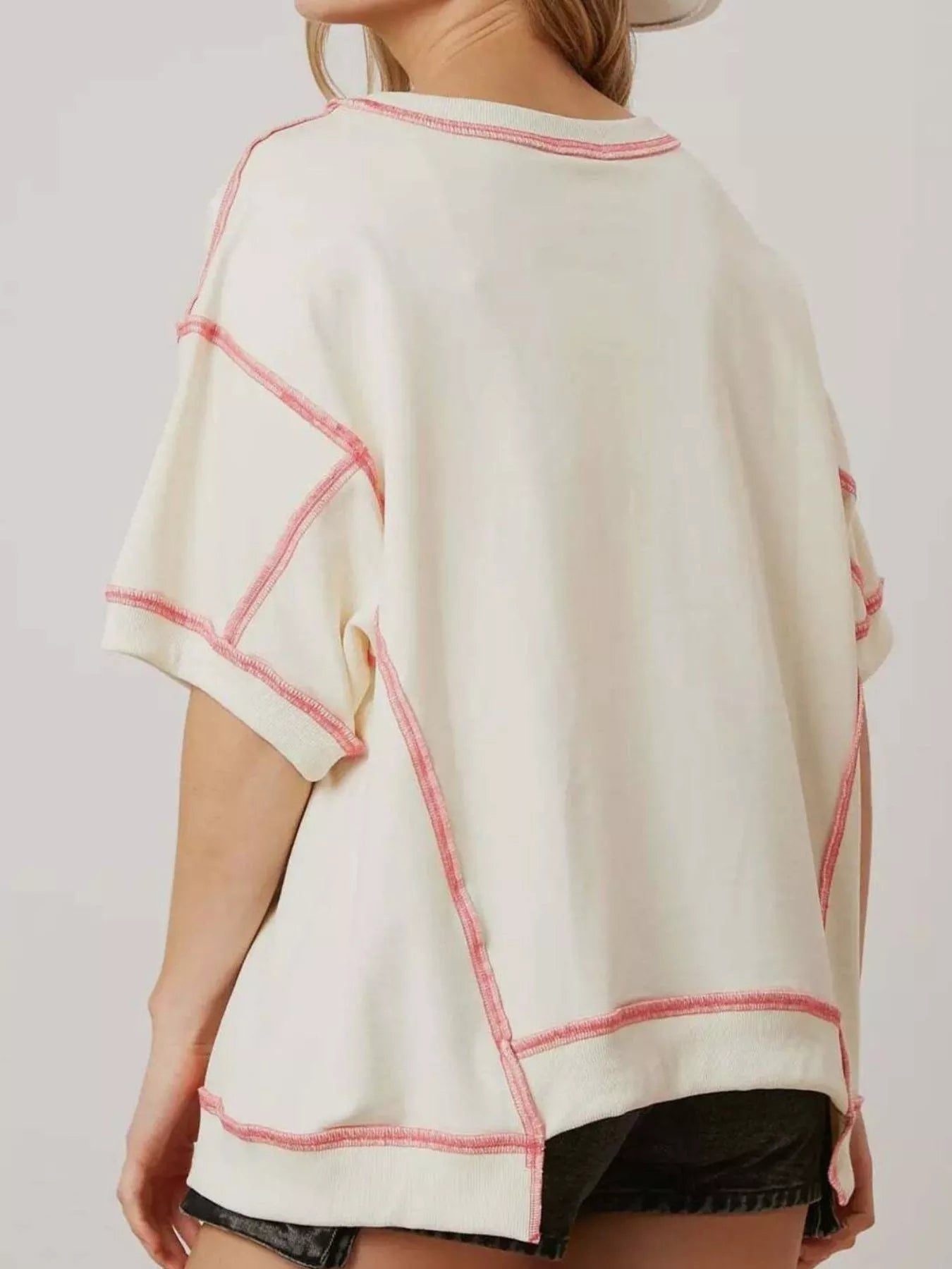Sequin Lobster Half Sleeve T-Shirt - cas7m