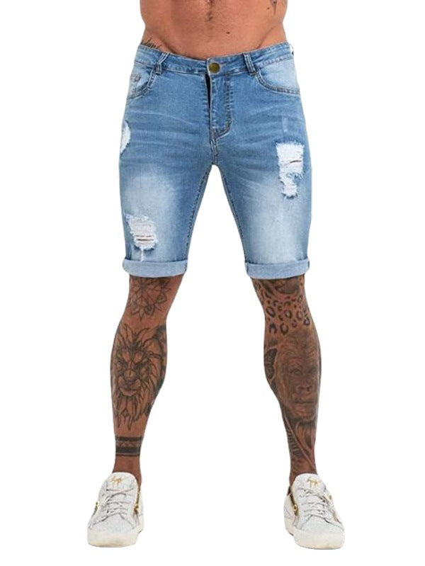 Summer Popular Light Color Men's Ripped Jeans - cas7m