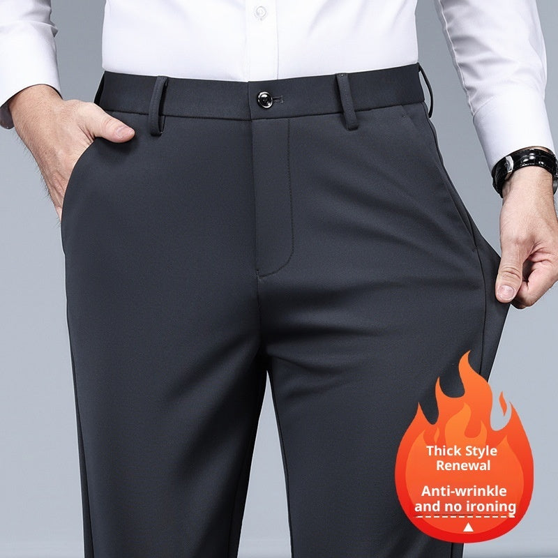 Men's Black Slim Straight Formal Pants Men's Pants - cas7m
