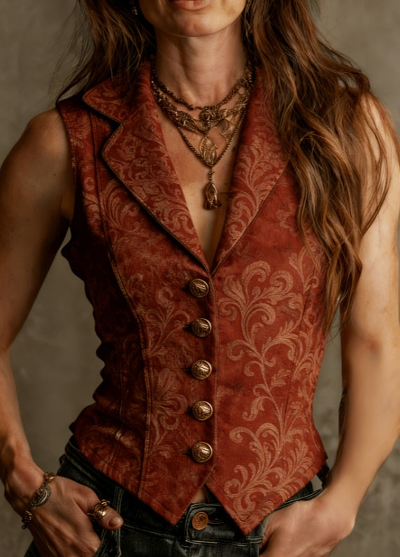 Printed Casual Sleeveless V-neck Slim-fit Vest - cas7m